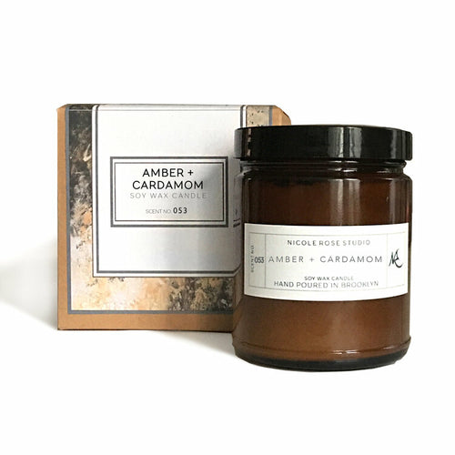 Amber & Cardamom Scented Soy Wax Candle